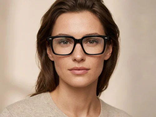 Lunettes rectangulaires en acétate noir #BS2012-2501