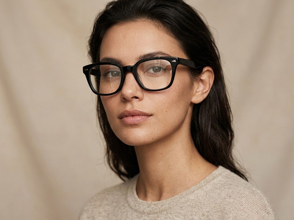 Rectangular Black Acetate Glasses #BS2012-2506