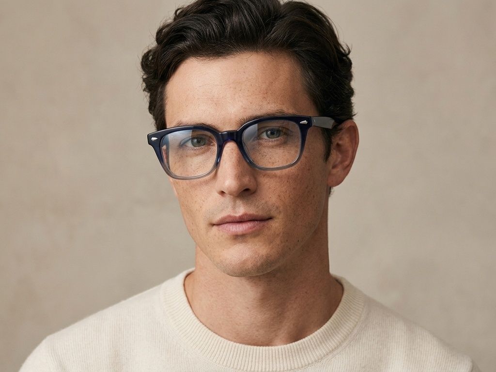 Rectangular Blue Acetate Glasses #BS2012-2509