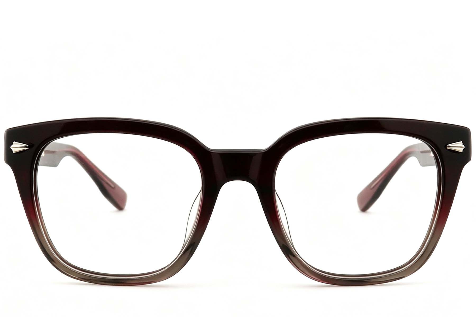 Rectangular Brown Acetate Glasses #BS2012-2510