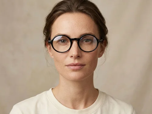 Lunettes rondes en acétate noir #BS2012-2511