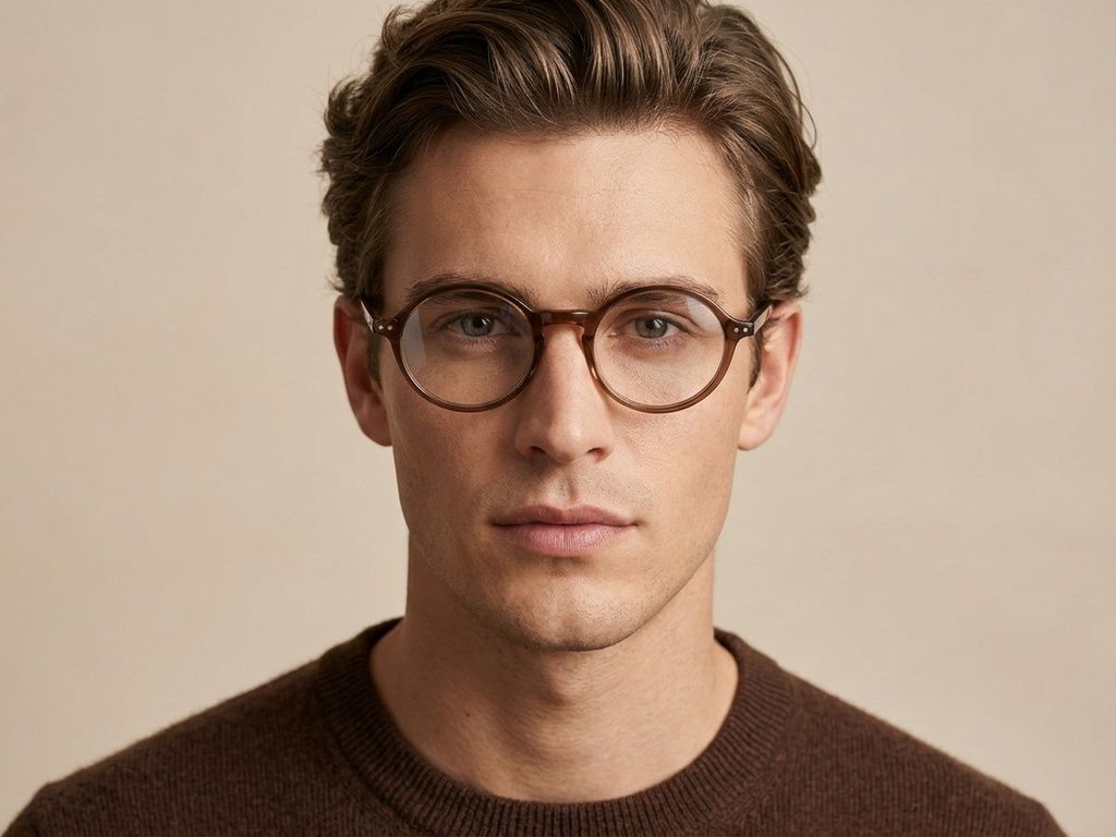 Round Brown Acetate Glasses #BS2012-2514