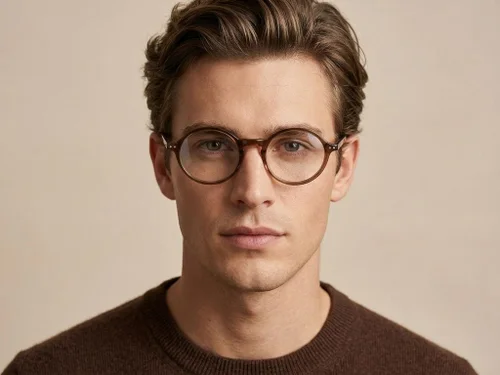 Lunettes rondes en acétate brun #BS2012-2514