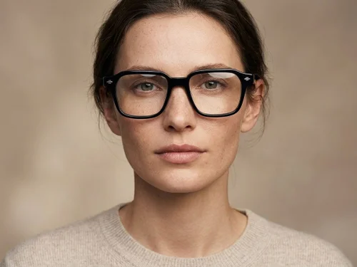Lunettes rectangulaires en acétate noir #BS2012-2516