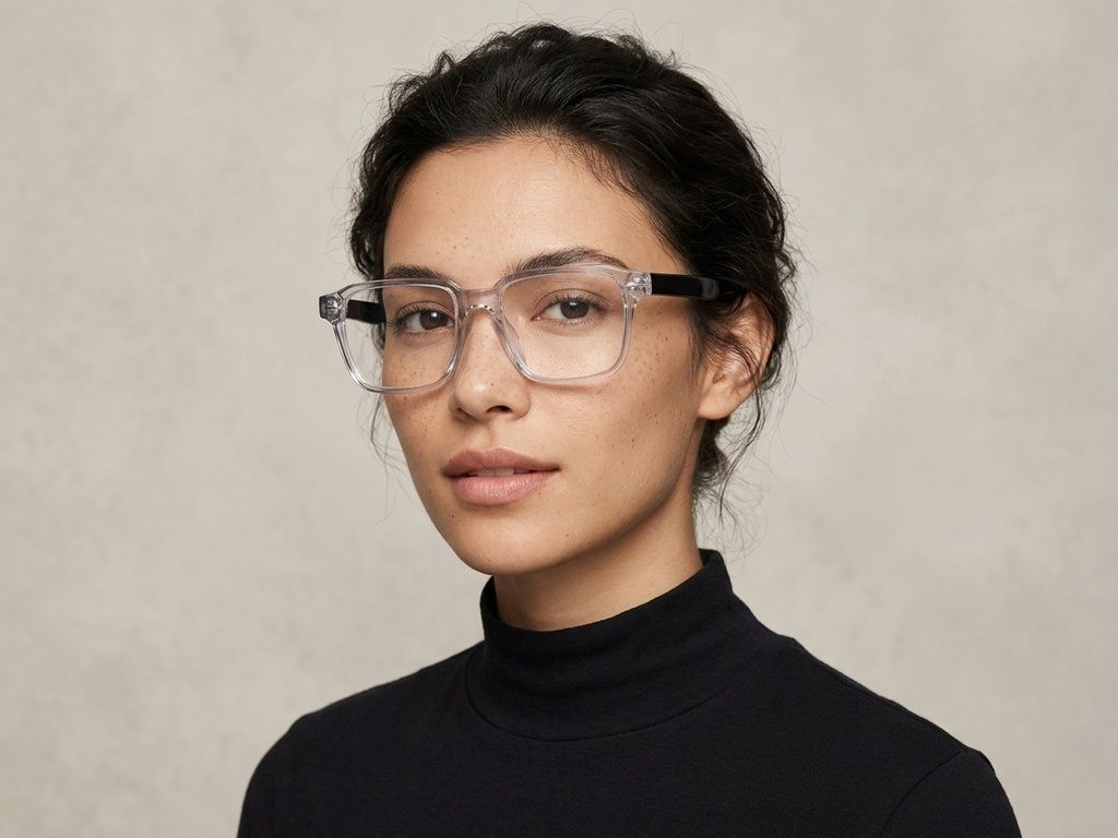 Rectangular Transparent Acetate Glasses #BS2012-2517