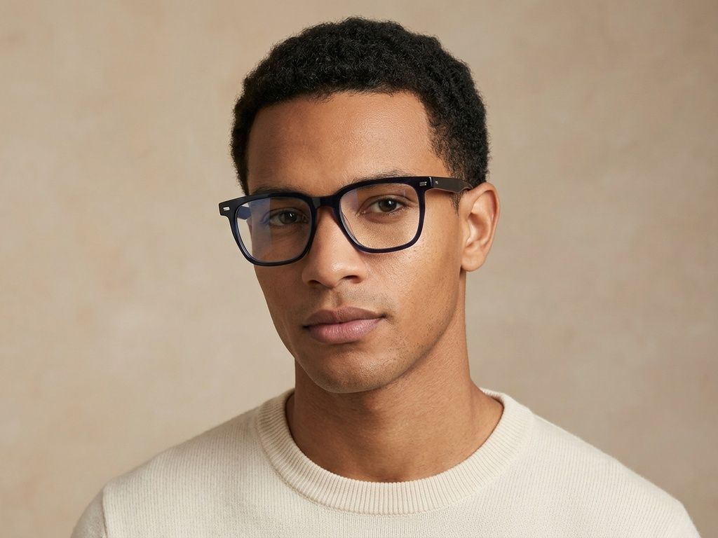 Rectangular Blue Acetate Glasses #BS2012-2523