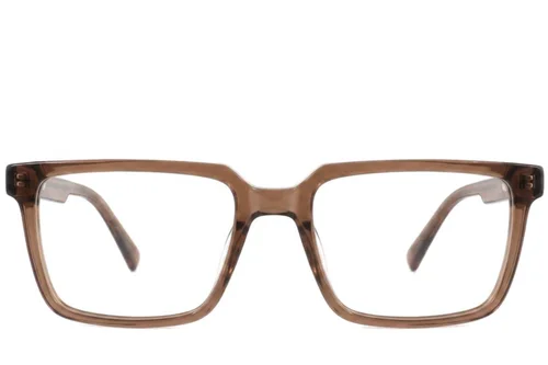 Lunettes rectangulaires en acétate brun #BS2012-2528