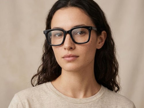 Lunettes rectangulaires en acétate noir #BS2012-2531