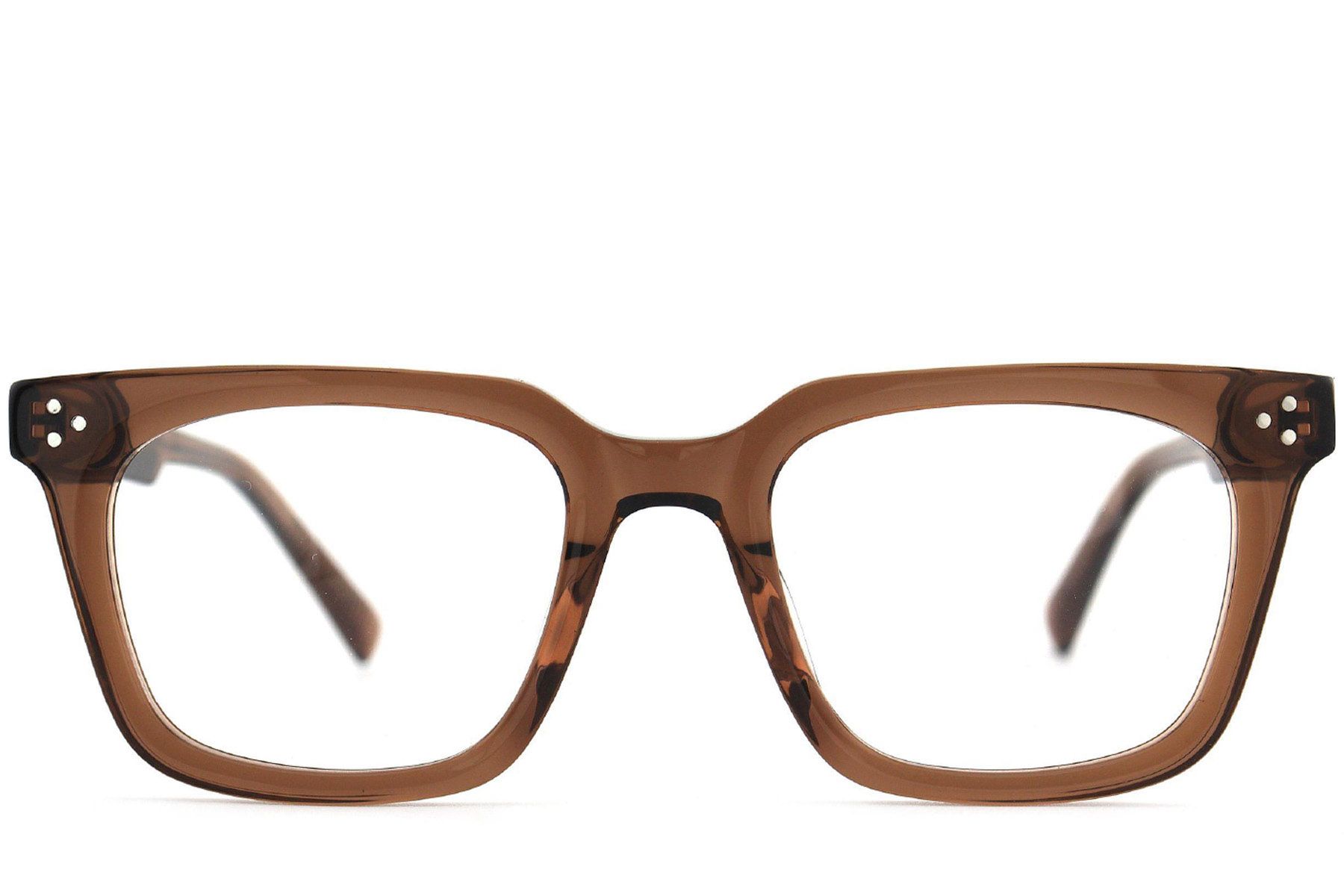 Rectangular Brown Acetate Glasses #BS2012-2532