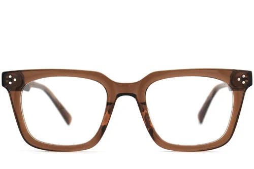 Rectangular Brown Acetate Glasses #BS2012-2532