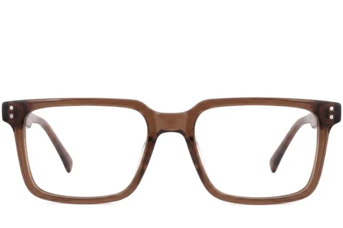 Lunettes rectangulaires en acétate brun #BS2012-2537