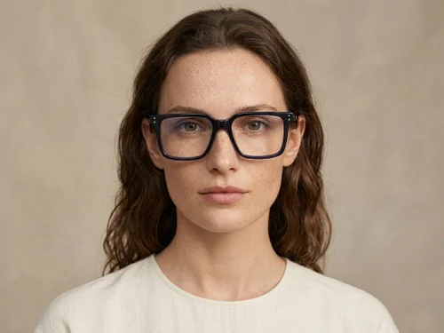 Lunettes rectangulaires en acétate bleu #BS2012-2538