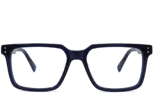 Lunettes rectangulaires en acétate bleu #BS2012-2538