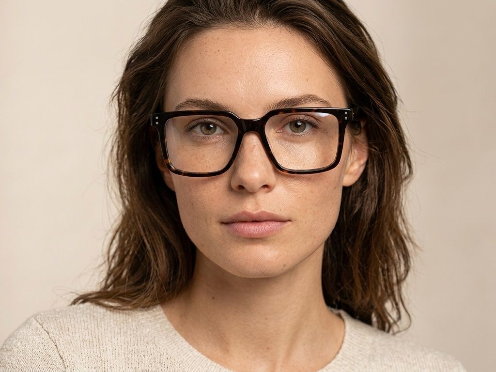 Rectangular Tortoiseshell Acetate Glasses #BS2012-2539