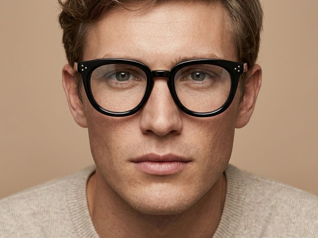 Oval Black Acetate Glasses #BS2012-2540