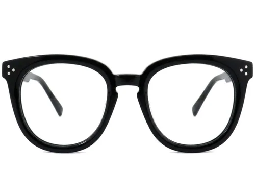 Lunettes ovales en acétate noir #BS2012-2540
