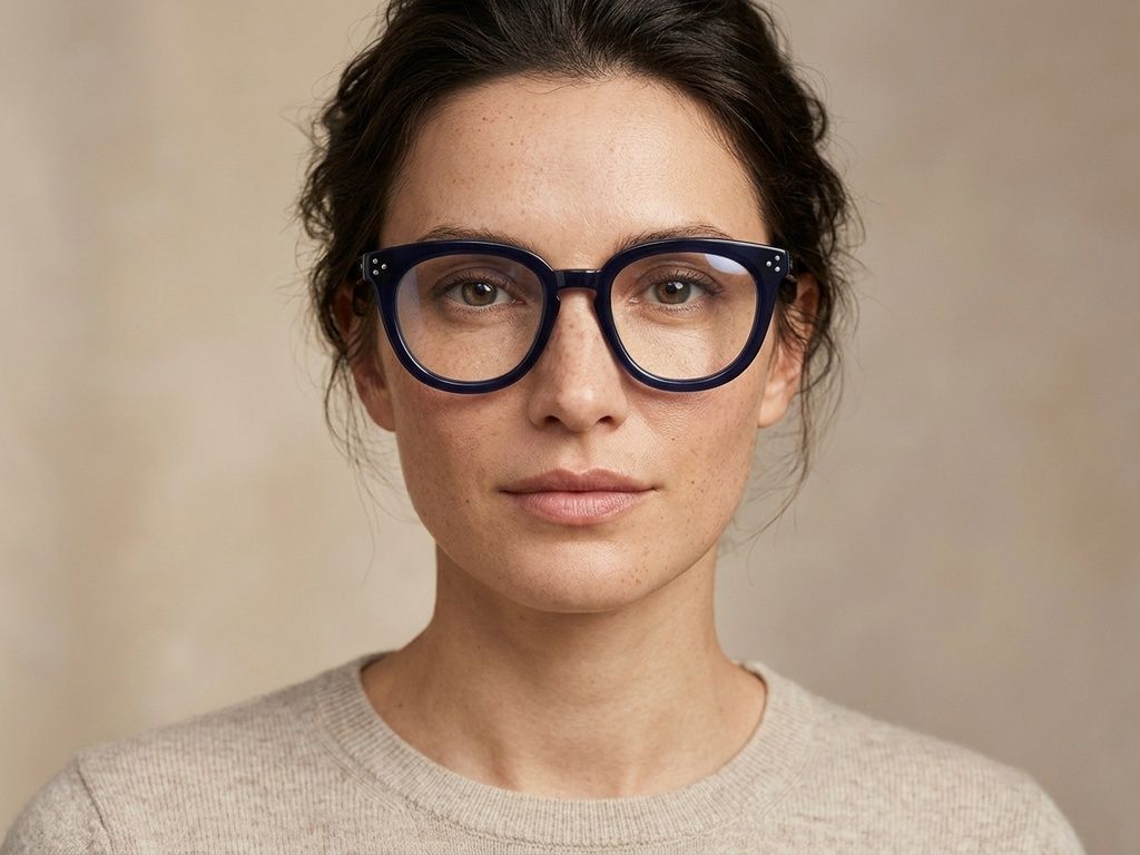 Oval Blue Acetate Glasses #BS2012-2544