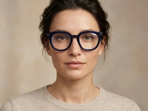 Oval Blue Acetate Glasses #BS2012-2544