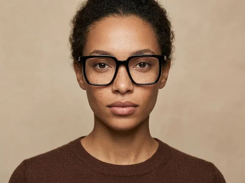 Lunettes rectangulaires en acétate noir #BS2012-2550