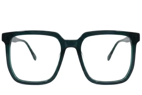 Verres rectangulaires en acétate vert #BS2012-2551