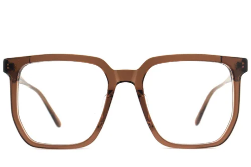 Lunettes rectangulaires en acétate brun #BS2012-2553