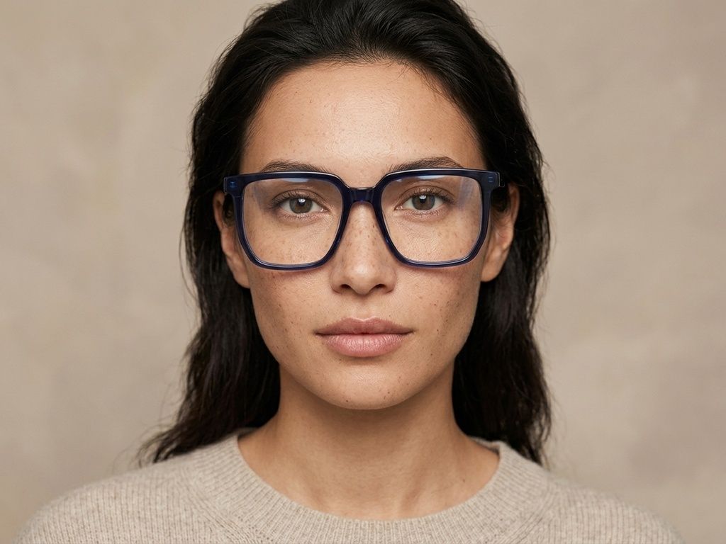 Bicchieri rettangolari in acetato blu #BS2012-2554