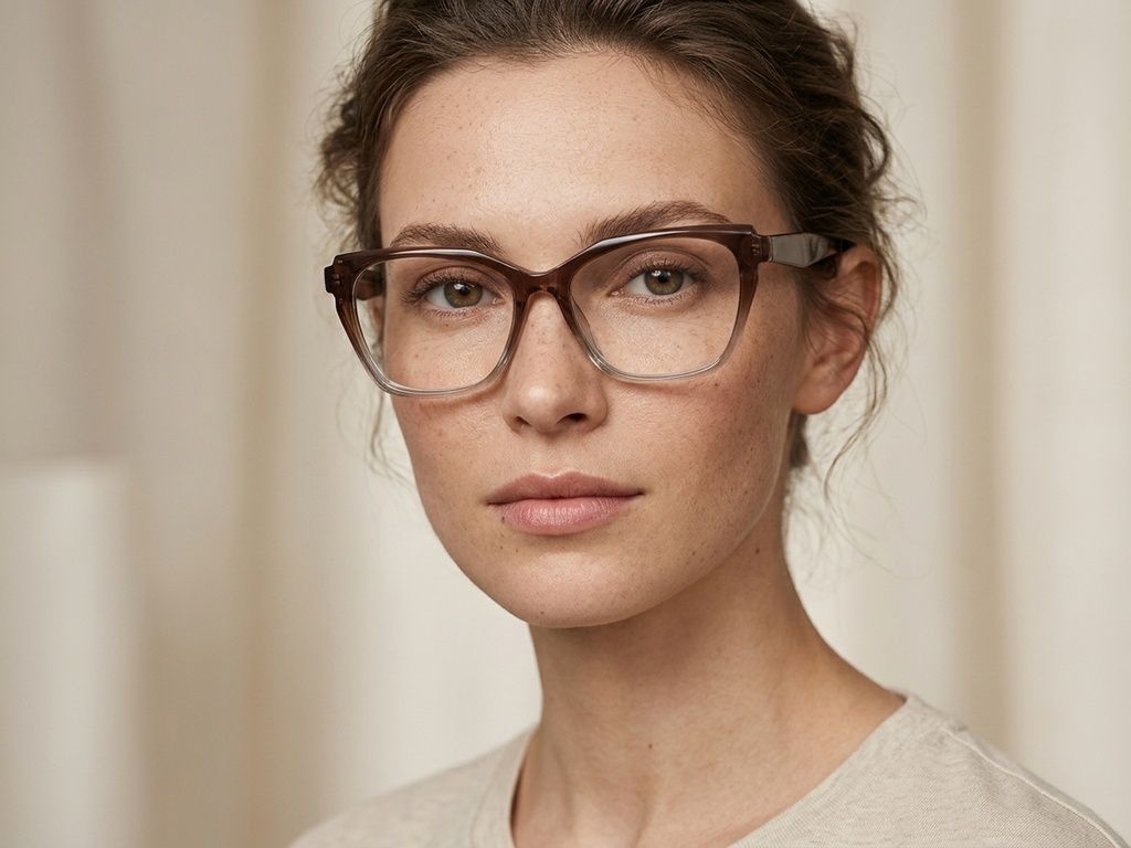 Occhiali in acetato marrone farfalla #BS2012-2559