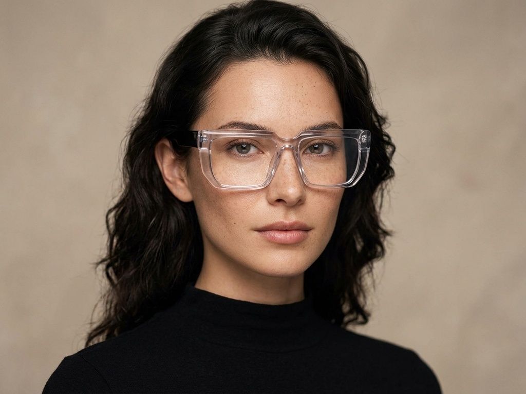 Rectangular Transparent Acetate Glasses #BS2012-2563