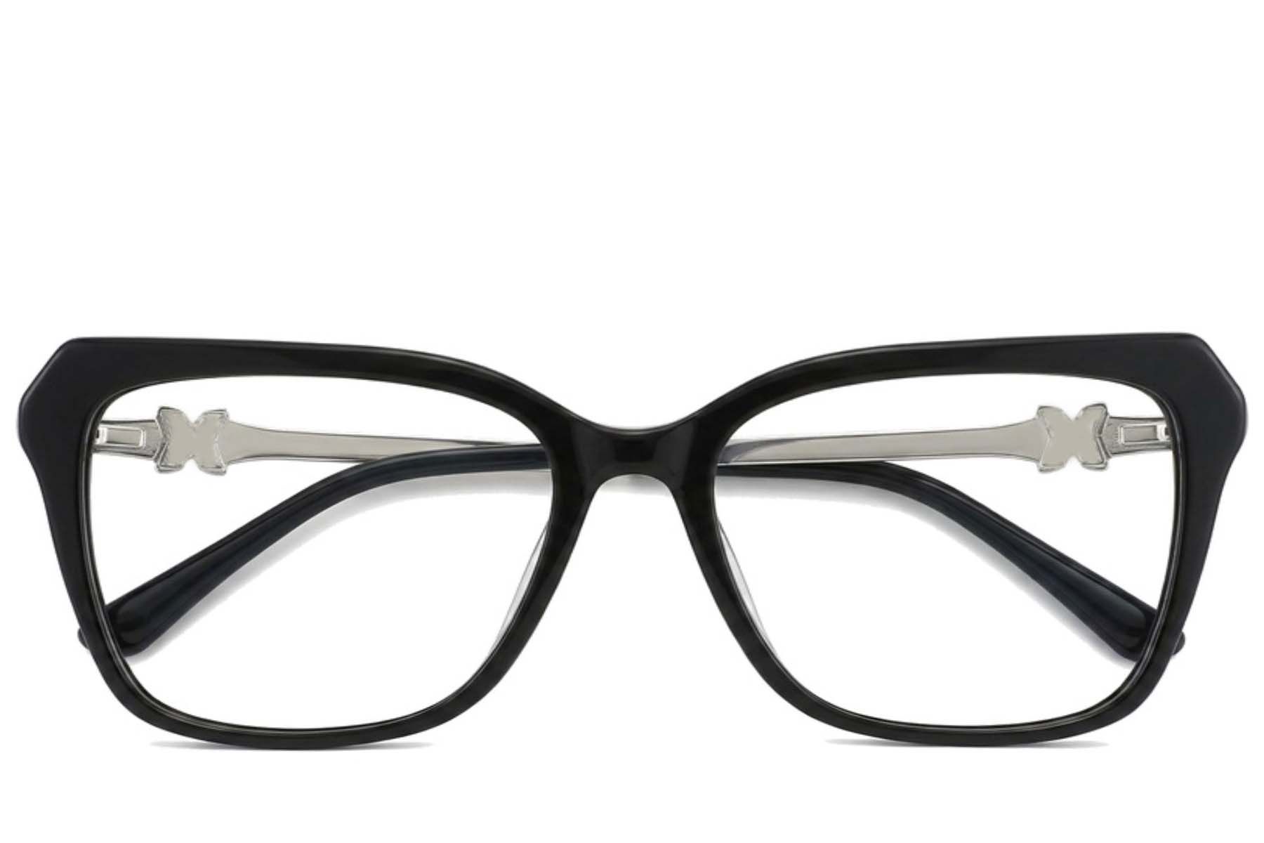 Rectangular Black Acetate Glasses #BS2012-2567