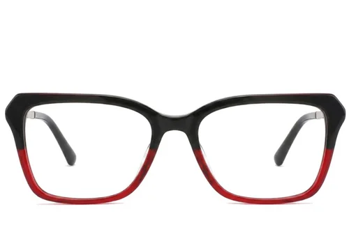 Verres rectangulaires en acétate rouge #BS2012-2568
