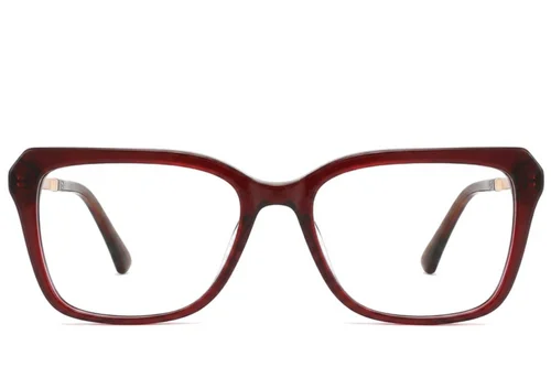 Verres rectangulaires en acétate rouge #BS2012-2569