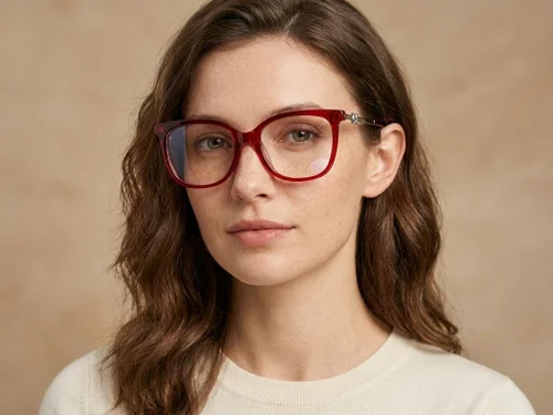 Lunettes papillon en acétate rouge #BS2012-2571