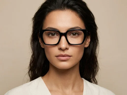Lunettes rectangulaires en acétate noir #BS2012-2574