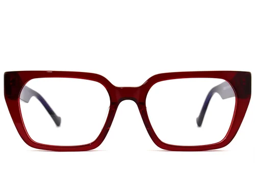Verres rectangulaires en acétate rouge #BS2012-2576