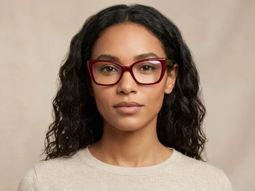 Lunettes papillon en acétate rouge #BS2012-2579