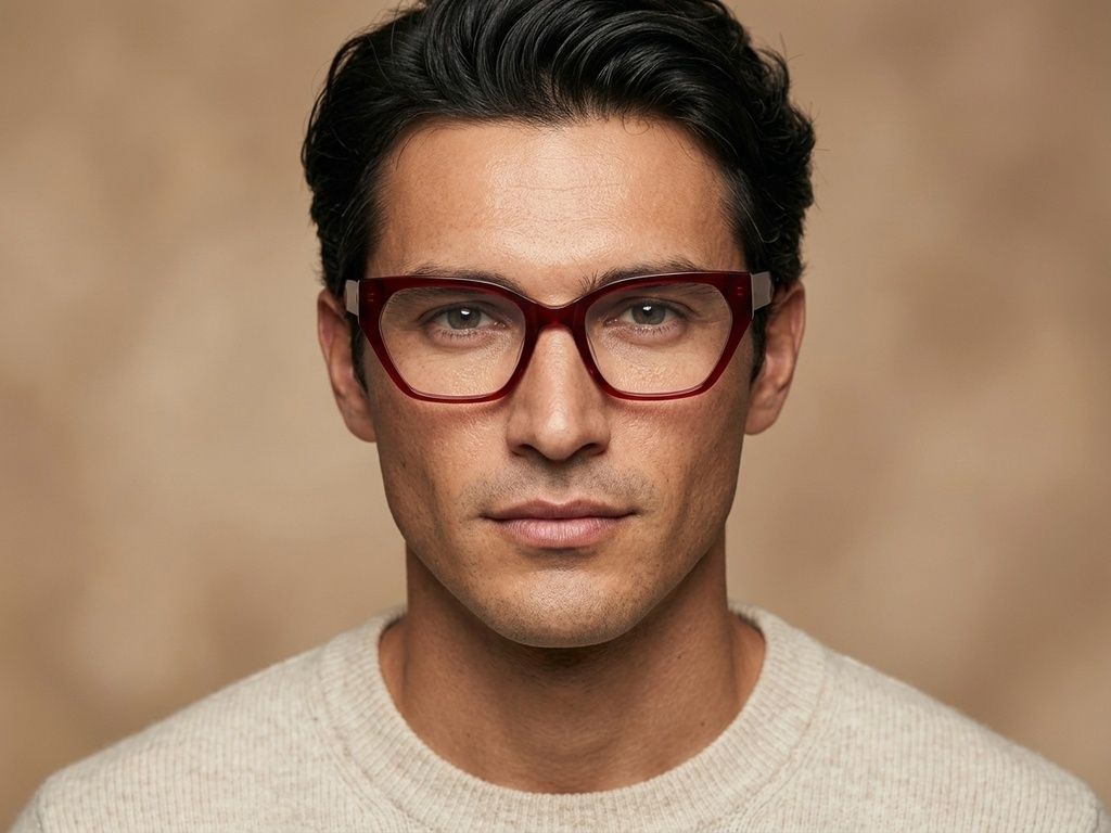 Occhiali in acetato rosso farfalla #BS2012-2584