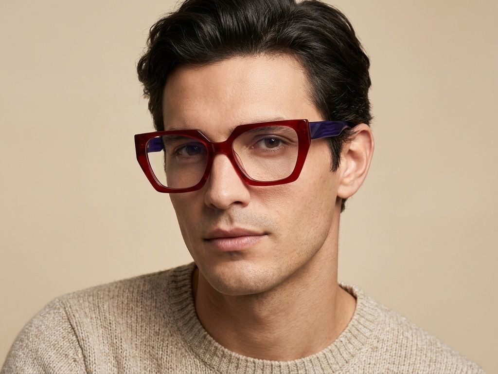 Occhiali in acetato rosso farfalla #BS2012-2594