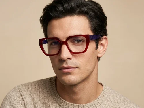 Lunettes papillon en acétate rouge #BS2012-2594