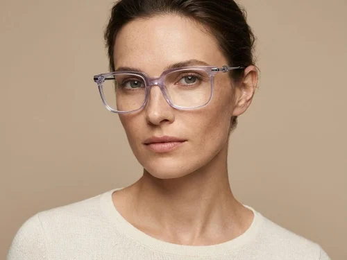 Verres rectangulaires en acétate transparent #BS2012-2603