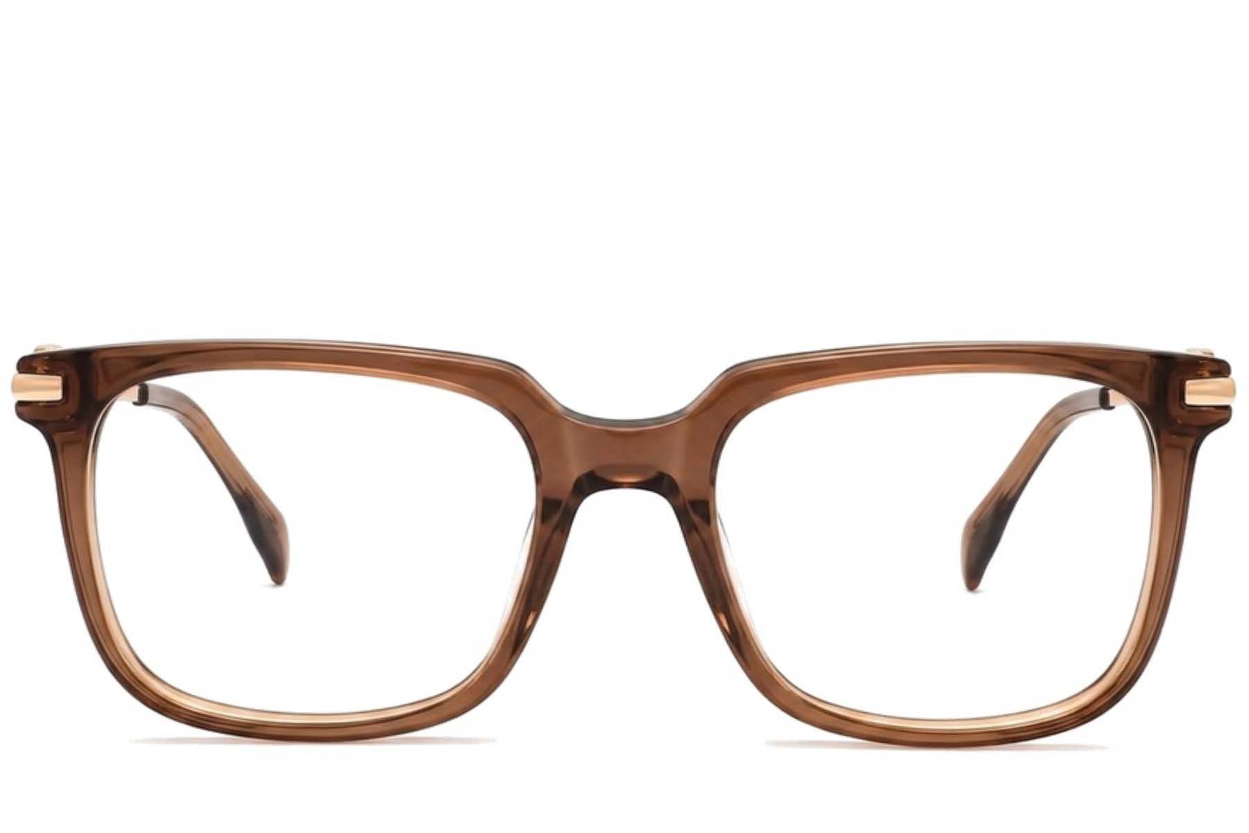 Rectangular Brown Acetate Glasses #BS2012-2604