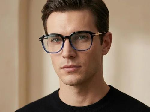 Oval Blue Acetate Glasses #BS2012-2606