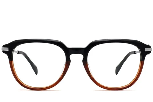Lunettes ovales en acétate brun #BS2012-2607
