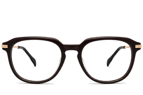 Lunettes ovales en acétate brun #BS2012-2609