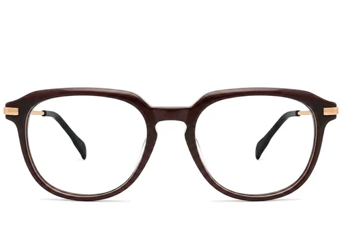 Lunettes ovales en acétate brun #BS2012-2609
