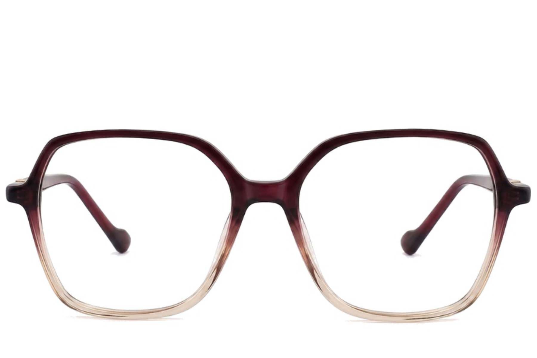 Rectangular Red Acetate Glasses #BS2012-2612