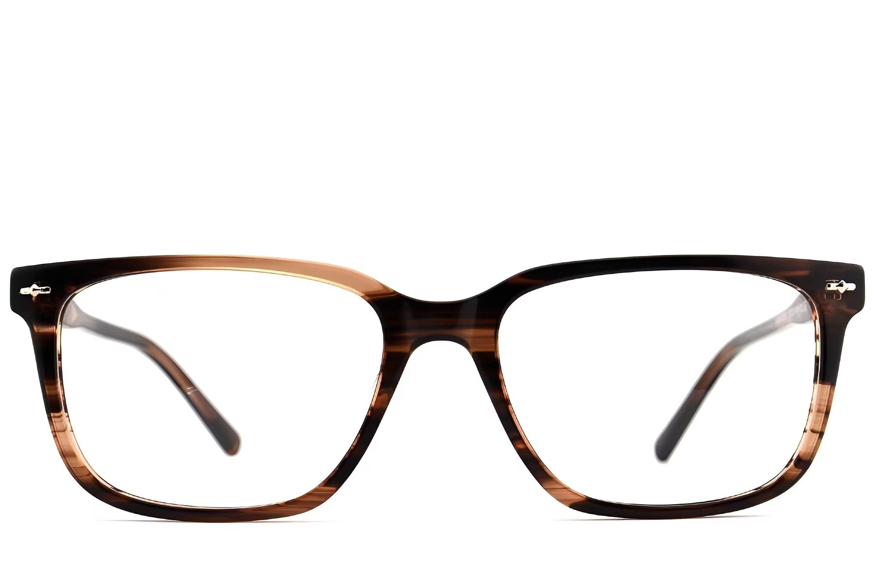 Rectangular Brown Acetate Glasses #BS2012-2614