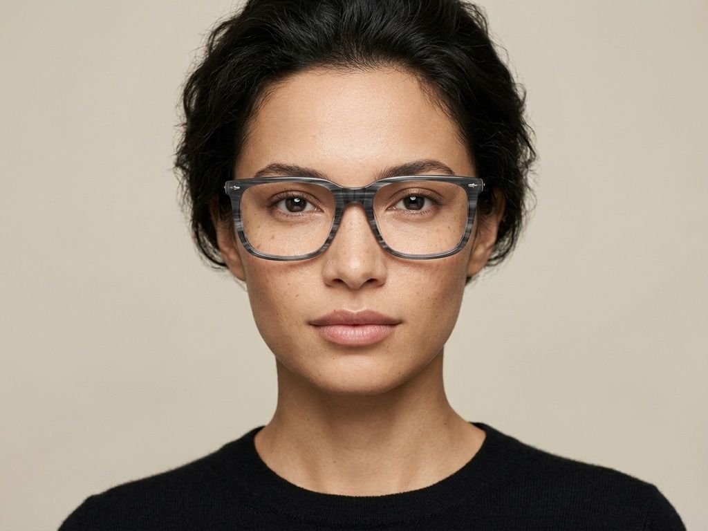 Rectangular Grey Acetate Glasses #BS2012-2616