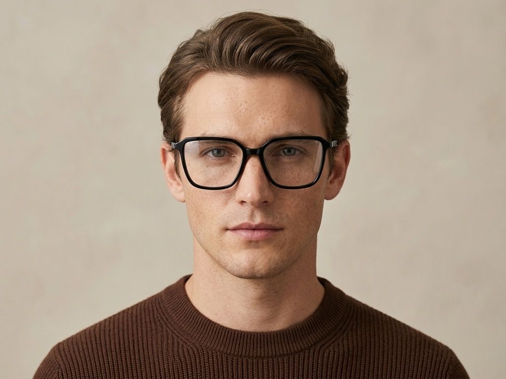 Rectangular Black Acetate Glasses #BS2012-2622