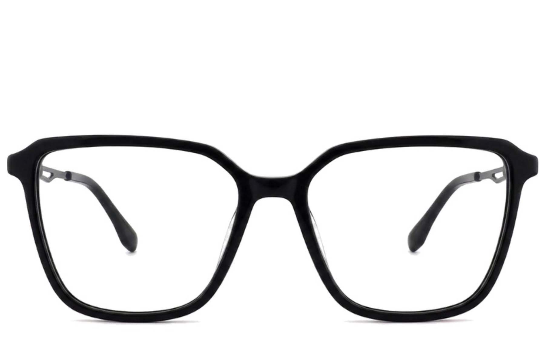 Rectangular Black Acetate Glasses #BS2012-2622