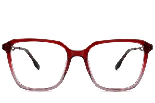 Verres rectangulaires en acétate rouge #BS2012-2625
